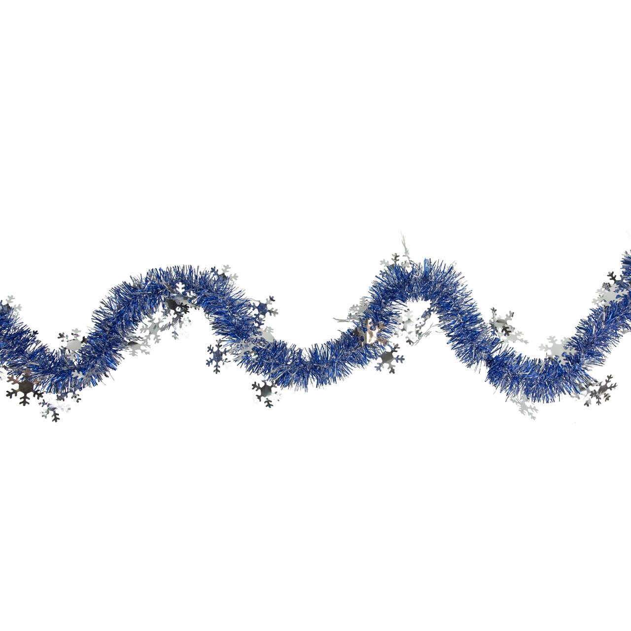Northlight Commercial Christmas Tinsel Snowflake Garland - 50' x 2" - Royal Blue and Silver - Unlit